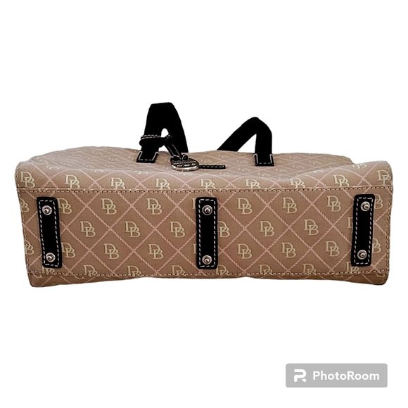 Dooney & Bourke East/West Tote Handbag in Tan/Beige with Brown Leather Straps - Picture 9 of 14